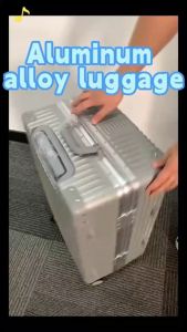 MITSOSA Aluminum Travel Luggage 20/24/26/28 Inch Luggage Middle Aluminum Frame Reinforced Large Capacity Luggage 360° Rotation Wheels Large Password Boarding Case