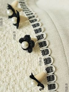 Bướm Ren Bùni Đơn Giản Mới Bằng Gỗ Ngọc Trai Hoa Đen Trắng Cắt Rời Không Cần May Home Decorations Window Curtains Accessories