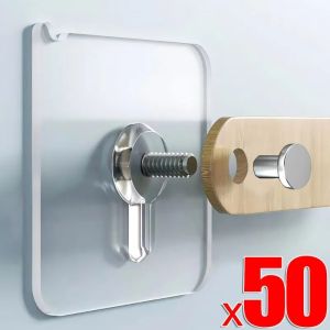 50PCS Photo Frame Hooks Wall Hanging Seamless Nails Stickers Free Screw Photo Storage Rack Painting Clock Organizer