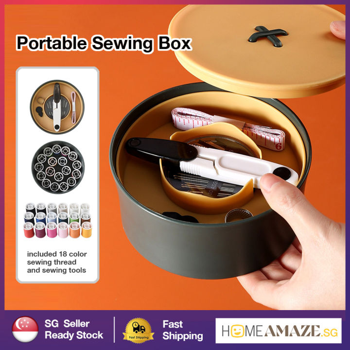 [SG ready stock]Sewing Kits Portable Sewing Box Travel Sewing Bag with