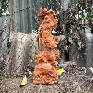 Tượng đạt ma phục nghê cao 40-->60cm chất liệu gỗ hương cực đẹp