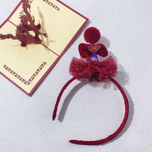 Phụ Kiện Tóc Hoạt Hình Màu Đỏ Cho Bé Gái 2025 Dragon Year Phụ Kiện Tóc Búp Bê Thắt Nút Bướm Phụ Kiện Tóc Trang Trí Cho Bé Gái