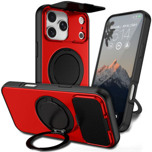360° Magnetic Ring Bracket Phone Case for iPhone 17 11 12 13 14 15 16 Pro Max Air Plus For Magsafe Shockproof Camera Stand Cover