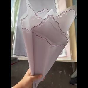 20PCS Transparent Wave Border Flower Wrapping Paper Bouquet Gift Wrap for Wedding Birthday Florist