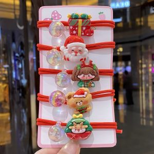 Red Hair Ties And Hair Bands for Girls Children New Year Side Clip Hair Accessories Korean Style Fresh out Fashion Jewelry