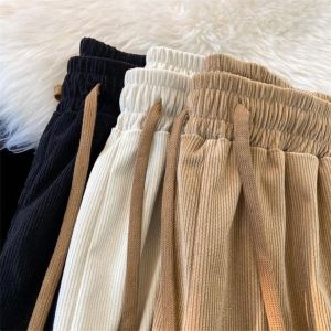MANNASU American Corduroy Pants for Men and Women Loose Straight Sports Pants Spring and Summer Thin Casual Pants Trendy