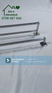 Thanh treo khăn thanh vuông Inox 304 PHÁT ĐẠT không rỉ sét máng khăn nhà tắm giá móc khăn mặt vắt khăn (SP033.037)