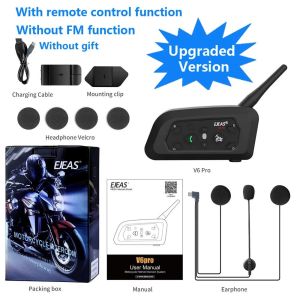 EJEAS V6 PRO+ Motorcycle Intercom Helmet Bluetooth Headset 6 Riders 800m Communicator Waterproof V5.1 Music Player Interphone