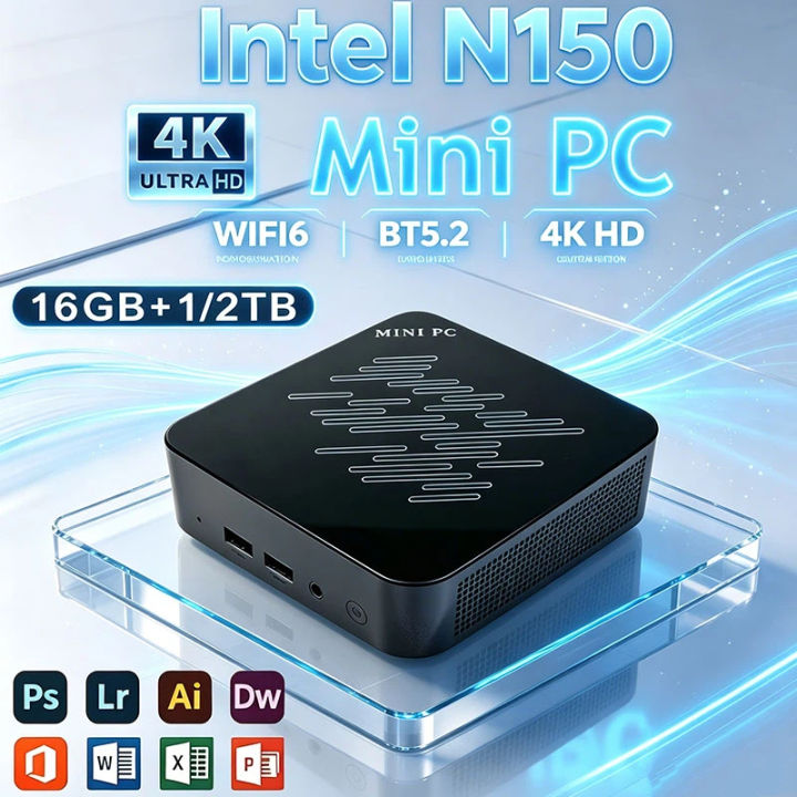 Portable Desktop Mini Computer Mini PC Computer Intel Core N150 PC Gaming Computer 8/16GB RAM 1TB 2TB ...