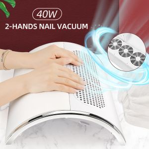 Foreverlily | 3 Fans Powerful Suction Professional Nail Dust Collector 40W Fan Nail Vacuum Cleaner Nail Dust Extractor For Nails Manicure