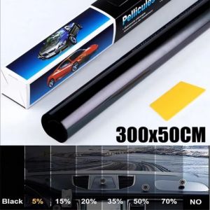 3Mx50CM Black Car Window Foils Tinting Film Home Window Glass Solar UV Protector Sticker Films Pearl Cotton Stick Box