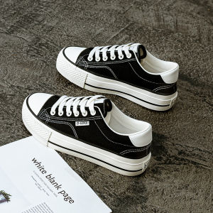 Giày Vải Đế Dày Mùa Thu Mới Cho Nữ Giày Thể Thao Thường Ngày Đa Năng Giày Đế Bằng Đế Cao Su Phong Cách Hàn Quốc