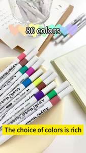 12/24/36/48/60/80 Colors Acrylic Paint Pens GIFT BOX DIY Acrylic Marker Pen Set Highlighter Markers Painting for Rock Glass