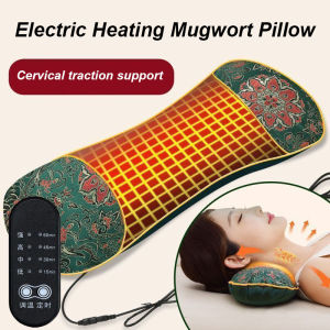 Electric Heating Mugwort Pillow Moxibustion Hot Compress Bone-shaped Neck Pillow Pure Artemisia Filling