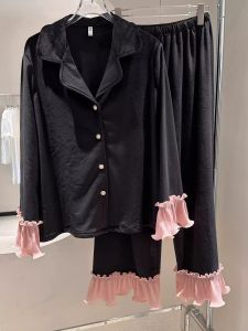 Elegant Island Velvet Sleepwear Set for Women Autumn Winter New Arrival Sweet Luxury Home Clothes with Lace Trimmings Outerwear