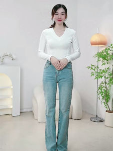 Autumn Long Sleeve Overhead T-Shirt Womens Medium Length Crew Neck Commute Style Fashion Ladies Premium Quality Top