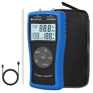 Holdpeak | Gas Detector Oxygen Detector YF-5800H Ultrasonic Oxygen Detector for Oxygen Concentration Pressure and Flow Handheld Detector