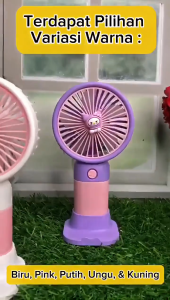 Kipas Angin Genggam Karakter Kartun Sanrio Mini Portable Bahan Silikon Warna Permen Lucu Cute Outdoor Mini Fan