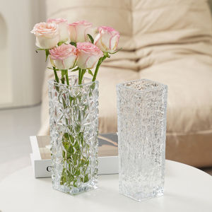 Nordic Style Thickened Simple Glass Flower Vase & Premium Fresh Flower Roses Bamboo Water Cultivation Tabletop Decoration