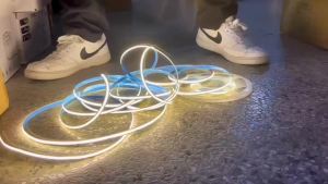 DC5V 8mm PCB COB LED Strip 320LEDs/M CR2032 Button Battery Case 0.5-3M Warm/Neutral/White Light Flexible Tape for DIY Home Decor