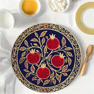 VIKAMA 6PC Chinese Retro Placemat Pomegranate Flower Dragon Dance Table Restaurant Tea Room Decoration