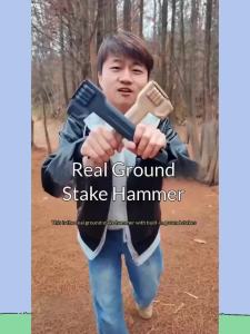 Mountainhiker | Multifunctional Tent Hammer + Ground Stakes Kit Ergonomic Grip Portable Outdoor Gear Practical Peg Remover for Camping Hiking