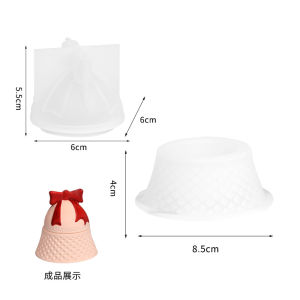 Christmas Bell Shaped Silicone Mold for Aromatherapy Gypsum Candle Cup Plaster Jar Epoxy Resin Candle Container Decoration Mould