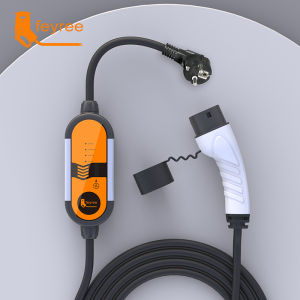 Feyree Portable EV Charger Type 2 Electric Car Charging Cable 3.5KW 7KW 11KW 5m Adjustable Current 16A 32A EV Charging Station Wallbox for Electric Car