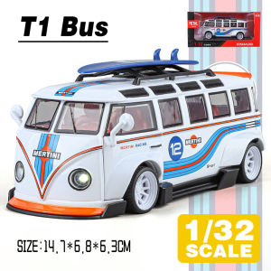 LEO 1:32 Volkswagen T1 Samba Bus Modified Version Diecast Model Car Alloy Cars Toys Collection Gift For Kids Boy Girl