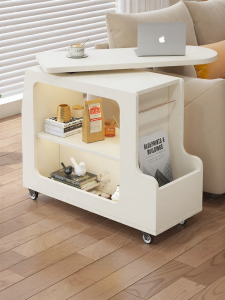Movable Rotating Creamy Style Side Table