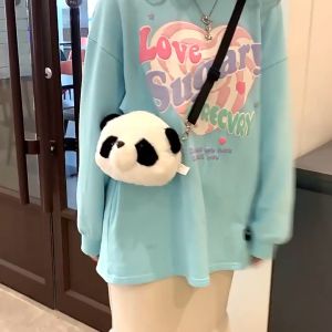 Túi Đeo Chéo Gấu Bông Hình Mặt Gấu Trúc Dễ Thương