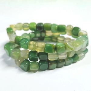 6324# 绿纹玛瑙 Green Lace Agate ( 平安 Peach，健康 Health）绿纹石 Green Lace Stone天然水晶手链 Natural Crystal Bracelet 玛瑙手链 Agate Bracelet