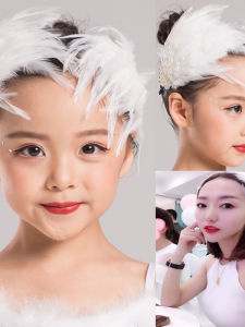 Elegant White Feather Hairband Fairy Pearl Rhinestone Shell Hair Accessory Angel Wedding Dress Matching Hairband Hair Cover