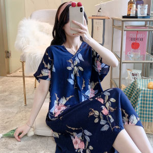 V-neck Comely Poplin Pajamas Womens Summer Thin Artificial Cotton Chubby Girl Sleeping Dress Elegant Outwear Cotton Nightdress