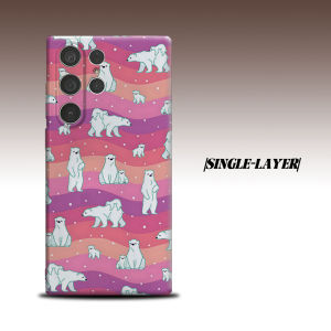 polar bear pink wave For Samsung Galaxy S26 S25 S24 A56 A36 Dual Layer Luxury Fashion Full Lens Protective Case