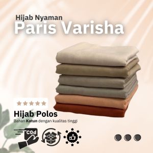 Jilbab Paris Premium Varisha - Hijab Segi Empat Jadul Bahan Katun Lembut Nyaman Dipakai Murah