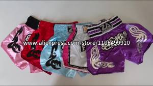 Muay Thai Boxing Shorts Gloss Satin Kickboxing MMA Pants Gym Workout Combat Sports MMA Martial Arts Sparring Training Fight Wear