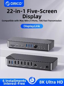 Orico | 5-Screen Display Dock with Full-Function Type-C Port and DisplayLink Splitter for MacBook Pro M4