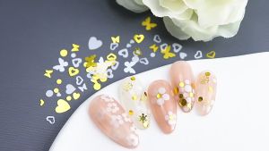 Payet Glitter Warna-Warni Bentuk Kelopak Bunga Cherry 3D Untuk Dekorasi Nail Art