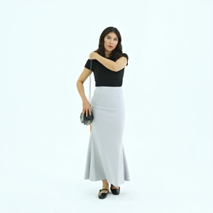 Mermaid Maxi Skrit - Rok Duyung Panjang Wanita Maxi Skrit Scuba Premium Anti Kusut Stretch Flowly