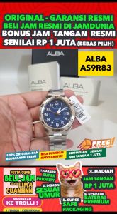 ALBA ORIGINAL - ALBA AS9R83 X1 ALBA AS9R83X1 Men CT - Silver - Stainless Steel - Diameter 4.5CM- Water Resist 100 Meter - Jamdunia / Jam dunia JD18  Jam Tangan Pria Jam Pria Jam Tangan Anti Air + ALBA AS9R 83 AS 9R 83 X1 AS9 S003