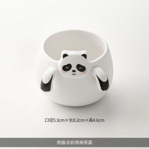 Panda Ceramic Tea Strainer One-Piece Creative Tea Water Separator Glass Fair Cup Integrated Design Kitchen Dining Utensils