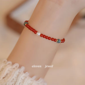 Natural Red Agate Pearl Bracelet Womens New Chinese Style Stacked Hand Jewelry 2025 New Model Fashionable Bracelet Design