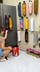 Plastic Garbage Bag Organizer Storage Box Trash Bag Holder Kitchen Dispenser Mesh Home Organizer