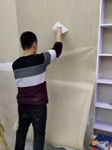 168 linen color wallpaper wall self-adhesive bedroom waterproof moisture-proof scrubbable household room wall decoration sticker dormitory renovation wallpaper (10m x 45cm)