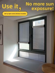 GEOBOX | Sun Block Sunscreen Thermal Insulation No Drill Paste Curtains