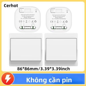 Công Tắc Không Dây Tự Cấp Nguồn Cerhot RF433 Điều Khiển Từ Xa Chống Nước Không Cần Pin Dùng Cho Gia Đình 10A