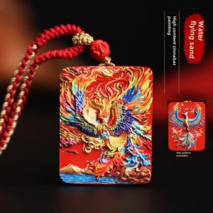 สร้อยคอจี้รูปฟีนิกซ์สีสันสดใส สร้อยคอสำหรับผู้ชายและผู้หญิง สร้อยคอสำหรับใส่กับเสื้อกันหนาว จี้รูปปั้นสีสันสดใส จี้รูปปั้นสีสันสดใส