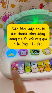 (Hỏa tốc HCM) Đồ Chơi Đàn Piano Cối Xay Gió Bông Tuyết Chạy Pin Có Đèn Phát Nhạc Cho Bé