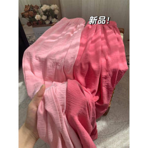 Dopamine Lazy Mountain Womens Summer Thin High Waist Draped Straight Ice Silk Cotton Linen Wide Leg Pants Casual Trousers